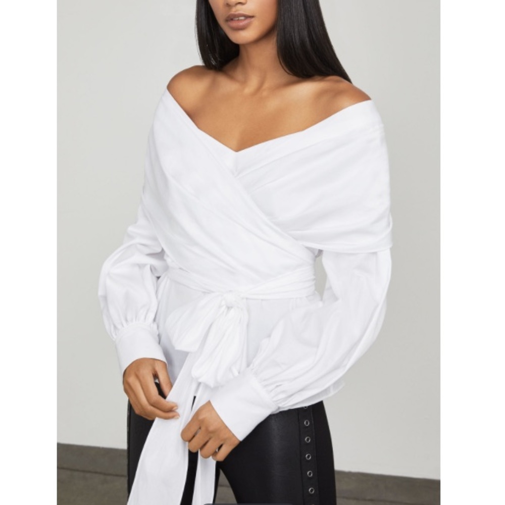 BCBG White off the shoulder top
